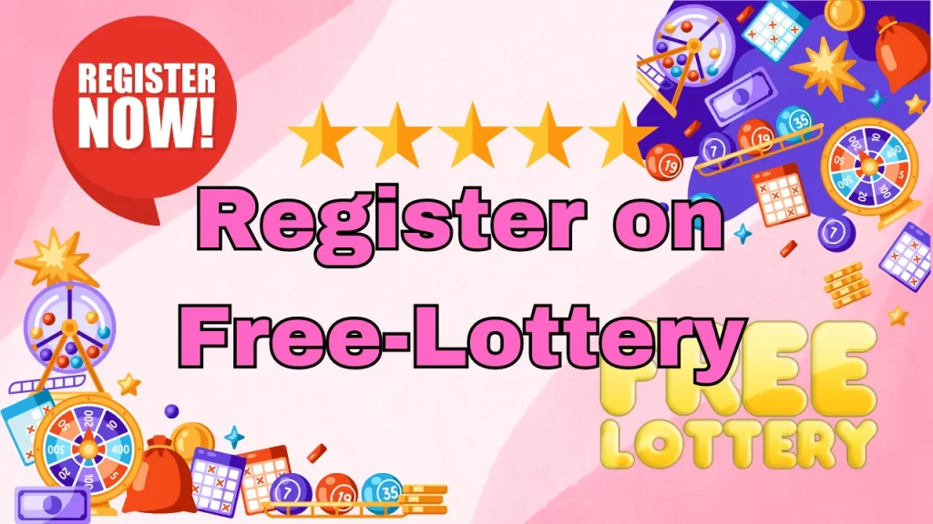 illustration text 'register on free lottery'