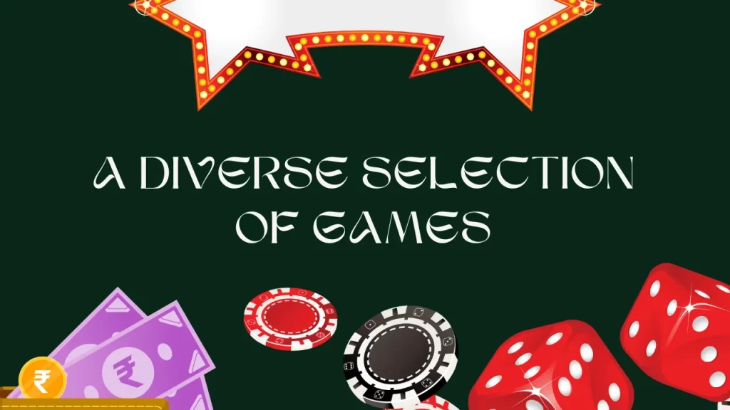 illustration text 'diverse selection of games'