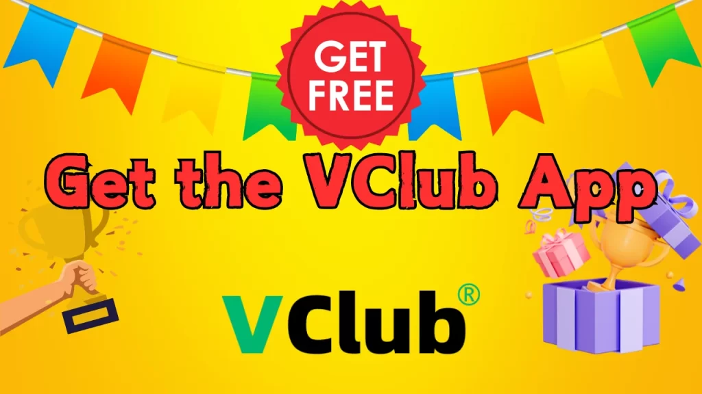 illustration text 'get the vclub app'